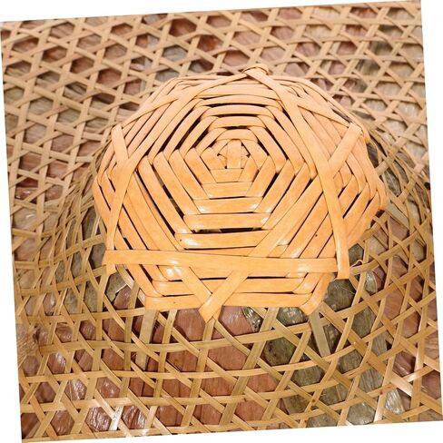 Luxshiny Vintage Vietnamese Style Bamboo Hat Brim Straw Sun Hat for Garden Travel Photography in Kuwait