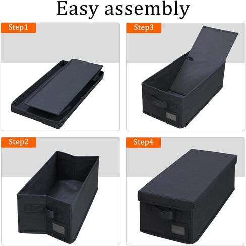 DVD Storage Boxes - 6 Pack DVD Case Holder Organize - 15.7" x 7.9" x 5.7", Holds 150 Full Case DVDs | 300 DVDs Slim Discs, Desktop or Closet DVD Organizer Can Store Blu-ray | Game | Movie in Saudi Arabia