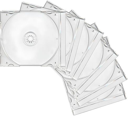 6 PCS حالة جوهرة CD واحدة قياسية واضحة ، و 10 مم من حالة تخزين القرص البلاستيكي النحيف مع صينية مجمعة ، وغطاء قرص قرص أقراص CDD COVER على شكل مربع (شفاف) in Kuwait