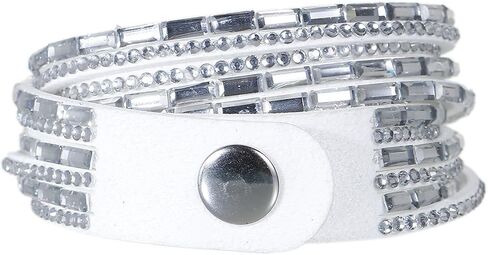 Sexy Sparkles Suede Velvet Wrap Bracelet – Adjustable Multi-Layer Jewelry with Snap Clasp for Women. in Saudi Arabia
