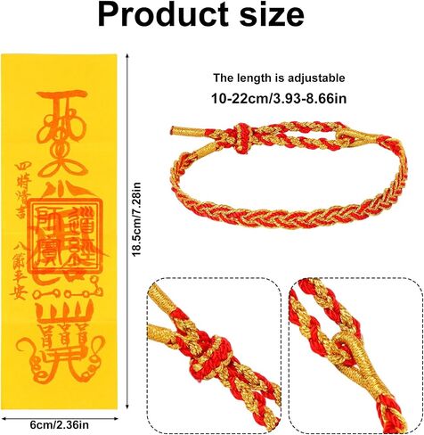 BOXOB Talisman Rope Talisman Bracelet, Nylon Adjustable Lucky Braided Bracelet with Talismanic Paper Good Luck Wristband Jewelry for Men Women Good Fortune, Health, Career & Academic Success in Saudi Arabia