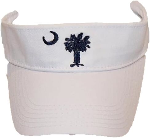 Flagmaster South Carolina Palmetto Crescent White Visor Cap Hat in Saudi Arabia