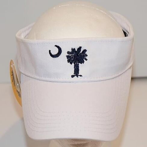 Flagmaster South Carolina Palmetto Crescent White Visor Cap Hat in Saudi Arabia
