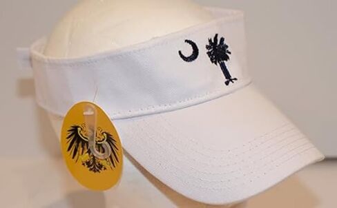Flagmaster South Carolina Palmetto Crescent White Visor Cap Hat in Saudi Arabia