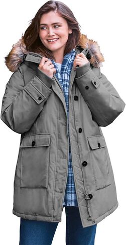 Woman Within Plus Size Arctic Parka Jacket & Hood 34" Long Down Blend Winter Coat in Saudi Arabia