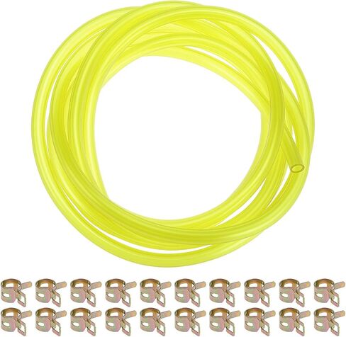 QWORK 10 Ft Fuel Line Hose with 20 Hose Clamps, 1/4" ID x 3/8" OD Gas Fuel Line Hose Tubing for Small Engines, Oil & Gas Resistant, Airtight Sea in Saudi Arabia