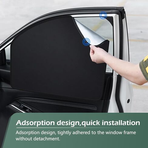 4 PCS Car Window Sun Shades, Light Block Privacy Curtains, Side Window Sun Thermal Protection Cover, Universal Car Interior Accessories for Truck SUV (Black) in Saudi Arabia