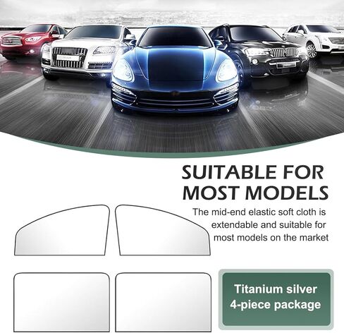 4 PCS Car Window Sun Shades, Light Block Privacy Curtains, Side Window Sun Thermal Protection Cover, Universal Car Interior Accessories for Truck SUV (Black) in Saudi Arabia