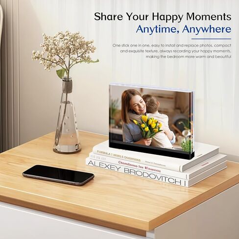 4×6 acrylic photo frame(3 Pack) -Double Sided 20 mm clear picture frame| Magnetic Standing Modern Design for Stereoscopic Displays, Desk Decor &Perfect Memories Gifts in Saudi Arabia