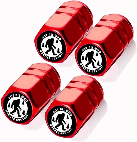 4PACK BIGFOOT TIRE VALVE CAP CAP BIGFOOT CAROICORIES CAROICORES Aluminy Aluminium Covery Universal Covers Covered Tire Air Cap للسيارات والشاحنة وسيارات الدفع الرباعي والدراجات والدراجات النارية و RV ، هدايا القدم الكبيرة للرجال الأب والنساء in Kuwait