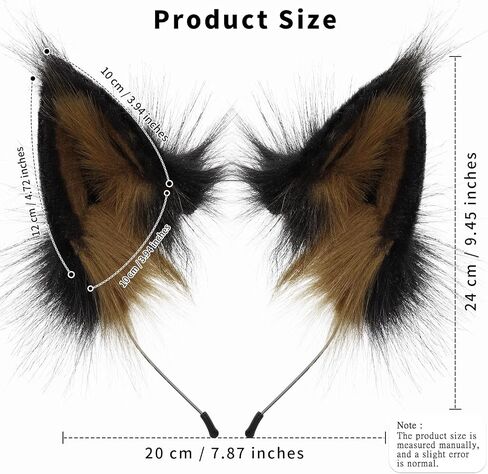 HAOAN Animal Faux Fur Fox Wolf Ear Headband Furry Handmade Hairband Headwear Costume Cosplay Accessories in Kuwait