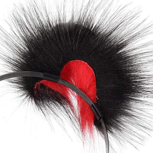 HAOAN Animal Faux Fur Fox Wolf Ear Headband Furry Handmade Hairband Headwear Costume Cosplay Accessories in Kuwait