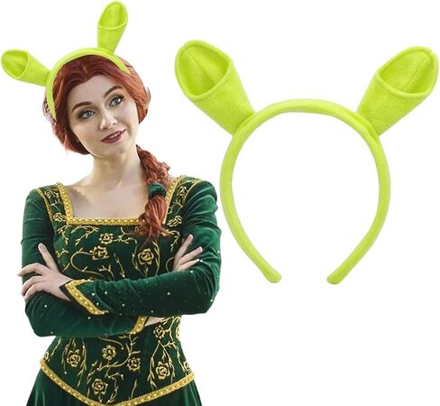 Cute Green Plush Animal Ears and Horns Headband Alien Headband Decorative Hair Hoop Animal Ears Costume Headwear Dressing Up for Halloween Parties Birthdays Cosplay Fun Hairstyles in Saudi Arabia
