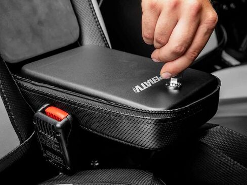 SuperATV Armrest Gun Storage for Polaris RZR 900/1000 / Turbo | Locking Compartment | 2 Keys Included | Water-Resistant Vinyl Exterior in Saudi Arabia