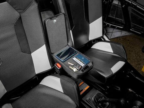 SuperATV Armrest Gun Storage for Polaris RZR 900/1000 / Turbo | Locking Compartment | 2 Keys Included | Water-Resistant Vinyl Exterior in Saudi Arabia