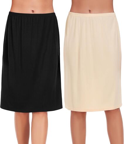 2 PCS نصف نساء للسيدات للفساتين ناعمة مشروطة أسفل النزلة القصيرة تنورة petticoat مضادة in Kuwait