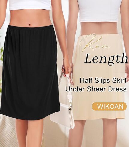 2 PCS نصف نساء للسيدات للفساتين ناعمة مشروطة أسفل النزلة القصيرة تنورة petticoat مضادة in Kuwait