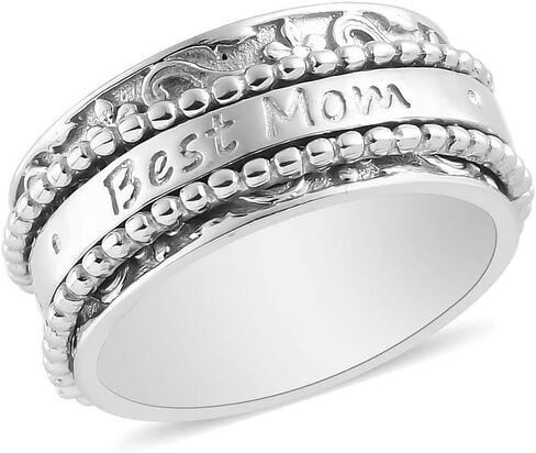 Shop LC 925 Sterling Silver Mom Mom Spinner Ring Jewelry for Women Hilmids for Women in Saudi Arabia