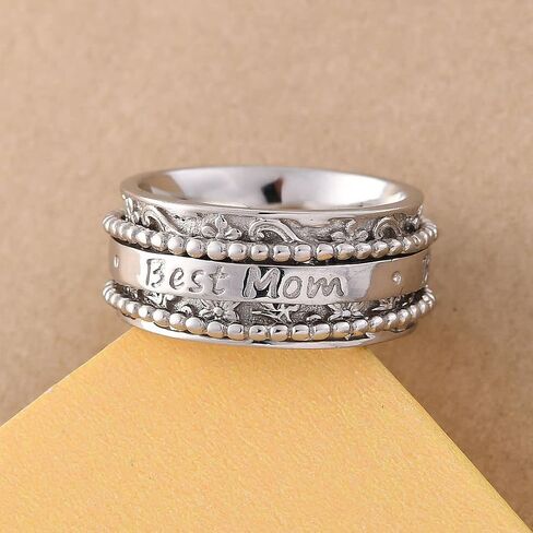Shop LC 925 Sterling Silver Mom Mom Spinner Ring Jewelry for Women Hilmids for Women in Saudi Arabia