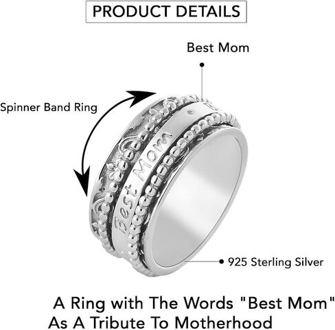 Shop LC 925 Sterling Silver Mom Mom Spinner Ring Jewelry for Women Hilmids for Women in Saudi Arabia