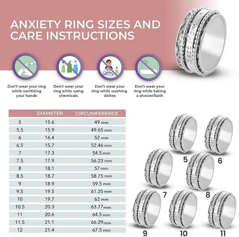 Shop LC 925 Sterling Silver Mom Mom Spinner Ring Jewelry for Women Hilmids for Women in Saudi Arabia