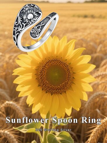 Vintage Adjustable Thumb Rings 925 Sterling Silver Sunflower/Red Cardinal/Butterfly/Turtle/Skull Ring Jewelrry for Women Men in Kuwait