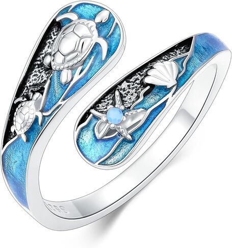 Vintage Adjustable Thumb Rings 925 Sterling Silver Sunflower/Red Cardinal/Butterfly/Turtle/Skull Ring Jewelrry for Women Men in Kuwait