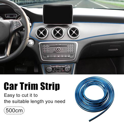 5m Blue Chrome Decorative Line Car Interior Gap Door Edge Trim Strip in Saudi Arabia