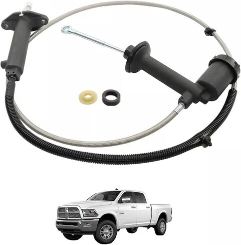 Pre-Filled Hydraulic Clutch Master & Slave Cylinder & Line Kit Assembly Compatible with Dodge Ram 2500 3500; Ram 2500 3500 2003-2012 Replace CC649073 68066098AA in Saudi Arabia