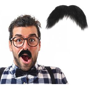 DIY Self Adhesive Fake Mustache Set Novelty Realistic Mustaches Costume Facial Hair for Halloween, Cosplay in Kuwait