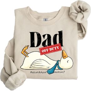 Dad Off Duty Sweatshirt, Funny Duck Sweater for Fathers, Cozy Unisex Crewneck Pullover, Birthday Present for Dad Sand in Kuwait