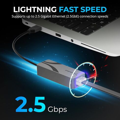 محول إيثرنت USB C إلى 2.5 جيجابت في الثانية من SABRENT، ومحول USB C إلى جيجابت إيثرنت، ومحول USB C محمول من الألومنيوم، لأجهزة MacBook Pro وMacBook Air وiPad Pro 2018 والإصدارات الأحدث (NT-25GA) in Kuwait