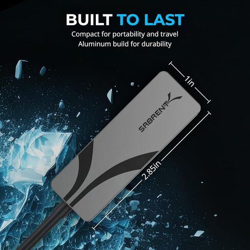 محول إيثرنت USB C إلى 2.5 جيجابت في الثانية من SABRENT، ومحول USB C إلى جيجابت إيثرنت، ومحول USB C محمول من الألومنيوم، لأجهزة MacBook Pro وMacBook Air وiPad Pro 2018 والإصدارات الأحدث (NT-25GA) in Kuwait