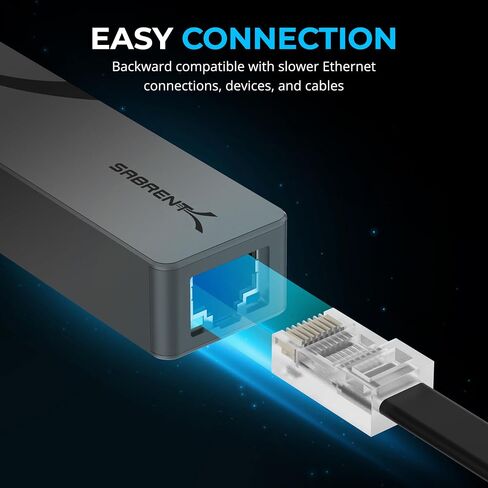 محول إيثرنت USB C إلى 2.5 جيجابت في الثانية من SABRENT، ومحول USB C إلى جيجابت إيثرنت، ومحول USB C محمول من الألومنيوم، لأجهزة MacBook Pro وMacBook Air وiPad Pro 2018 والإصدارات الأحدث (NT-25GA) in Kuwait