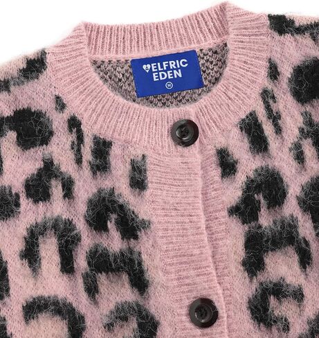 ألفريك عدن الفهد ، سترات كارديجان للنساء الفهد كبير الحجم y2k crewneck زر أسفل الأكمام الطويلة كارديجان in Saudi Arabia