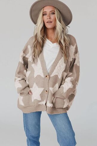 Relaxed Fit V-Neck Cardigan - Perfect for Fall and Winter in Saudi Arabia