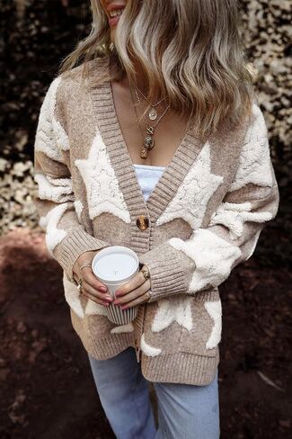Relaxed Fit V-Neck Cardigan - Perfect for Fall and Winter in Saudi Arabia