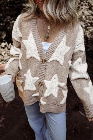 Relaxed Fit V-Neck Cardigan - Perfect for Fall and Winter in Saudi Arabia