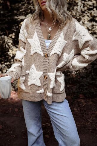 Relaxed Fit V-Neck Cardigan - Perfect for Fall and Winter in Saudi Arabia