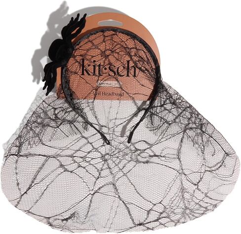 Kitsch Lace Headband & Mask – Black Cat Halloween Accessories – Elegant Lace Cat Ear & Mask Duo – Black Headband for Halloween Costume, Parties & Hair Accessories - 2pc Set in Saudi Arabia