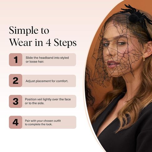 Kitsch Lace Headband & Mask – Black Cat Halloween Accessories – Elegant Lace Cat Ear & Mask Duo – Black Headband for Halloween Costume, Parties & Hair Accessories - 2pc Set in Saudi Arabia