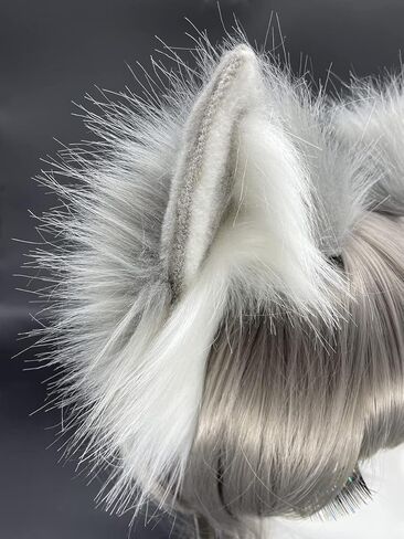 Cat Fox Wolf Ears Headband，Furry Ears, Wolf Ears Cosplay Costume, Halloween Christmas Animal Cosplay in Kuwait
