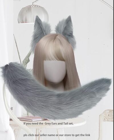 Cat Fox Wolf Ears Headband，Furry Ears, Wolf Ears Cosplay Costume, Halloween Christmas Animal Cosplay in Kuwait