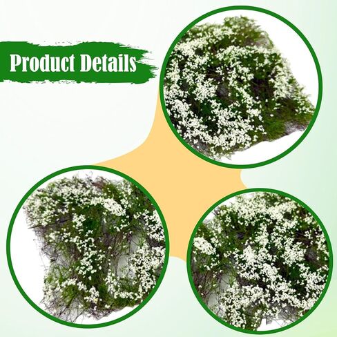 Flower Cluster Grass Tuft Artificial DIY Flower Vegetation Group Lowland Shrubs Tuft for Dioramas Terrain Layout Sand 6.69x3.94x0.71 inch- White in Saudi Arabia