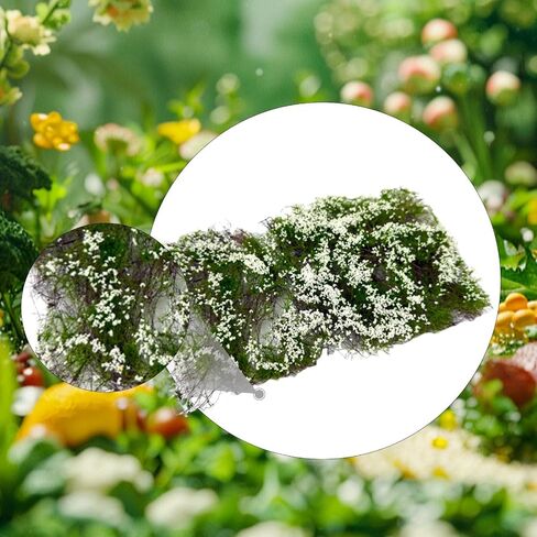 Flower Cluster Grass Tuft Artificial DIY Flower Vegetation Group Lowland Shrubs Tuft for Dioramas Terrain Layout Sand 6.69x3.94x0.71 inch- White in Saudi Arabia