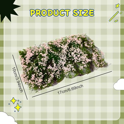 Flower Cluster Grass Tuft Artificial DIY Flower Vegetation Group Lowland Shrubs Tuft for Dioramas Terrain Layout Sand 6.69x3.94x0.71 inch- in Saudi Arabia