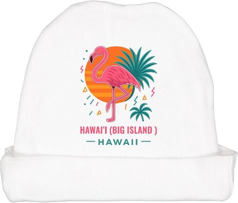 inktastic Hawaii Big Island Flamingo Tropical Palm Baby Beanie Hat in Saudi Arabia