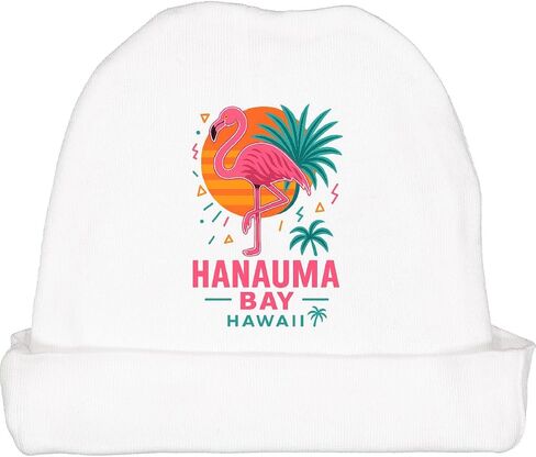 inktastic Hanauma Bay Hawaii Flamingo Tropical Baby Beanie Hat in Saudi Arabia