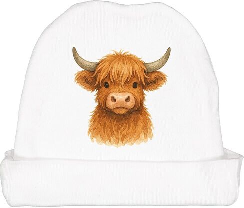 INKTANCE Highland Cow Matercolor Illoy Dity Baby Beanie Hat in Saudi Arabia