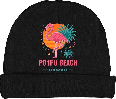inktastic Poipu Beach Hawaii Flamingo Tropical Vacation Baby Beanie Hat in Saudi Arabia